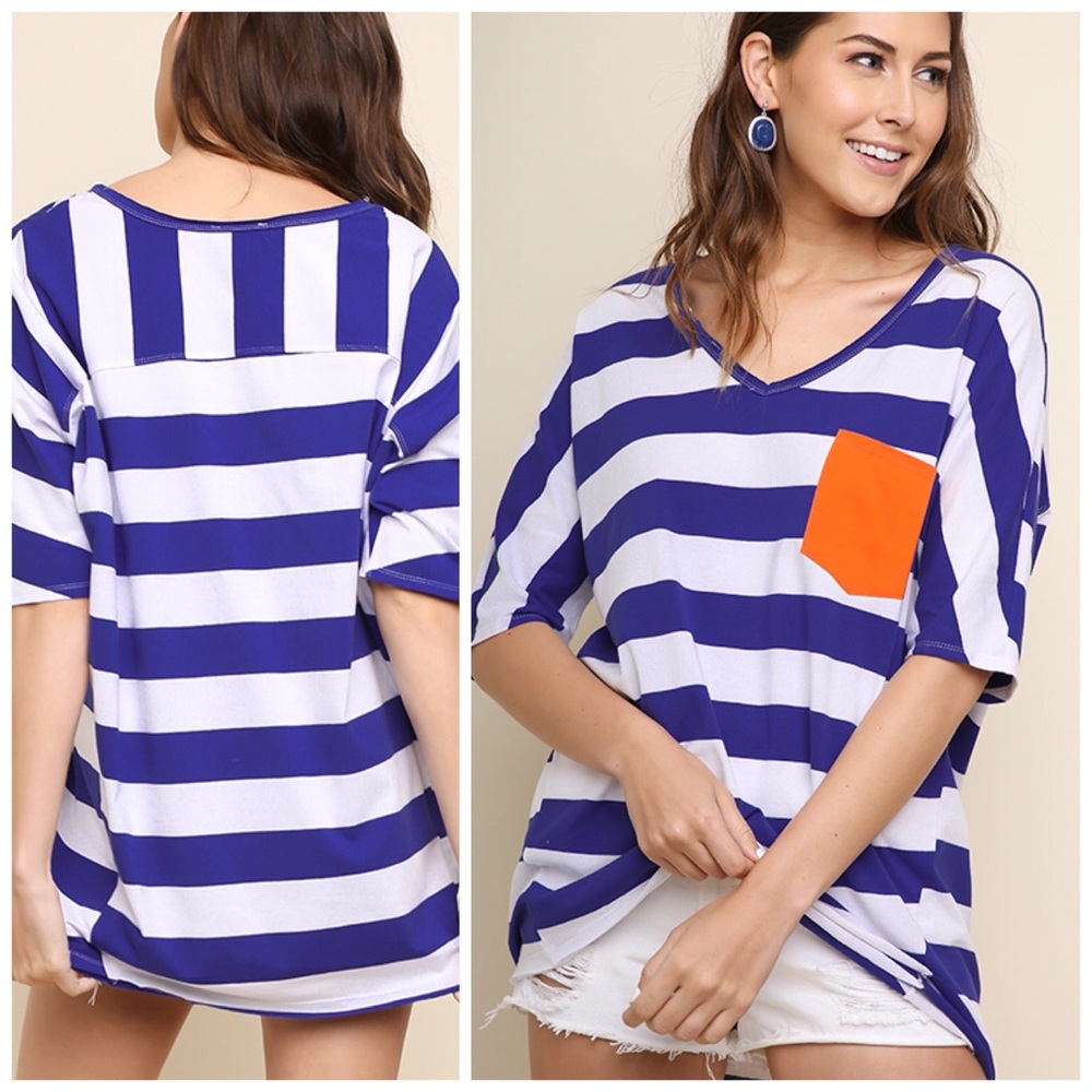 NWT! Umgee Oversized Comfy Pocket Tee w/frayed hem - Picture 1 of 5